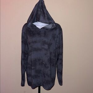 Hurley Charcoal Tie Dye Lightening Wash Hooded Lightweight Sweatshirt Men’s Sz M